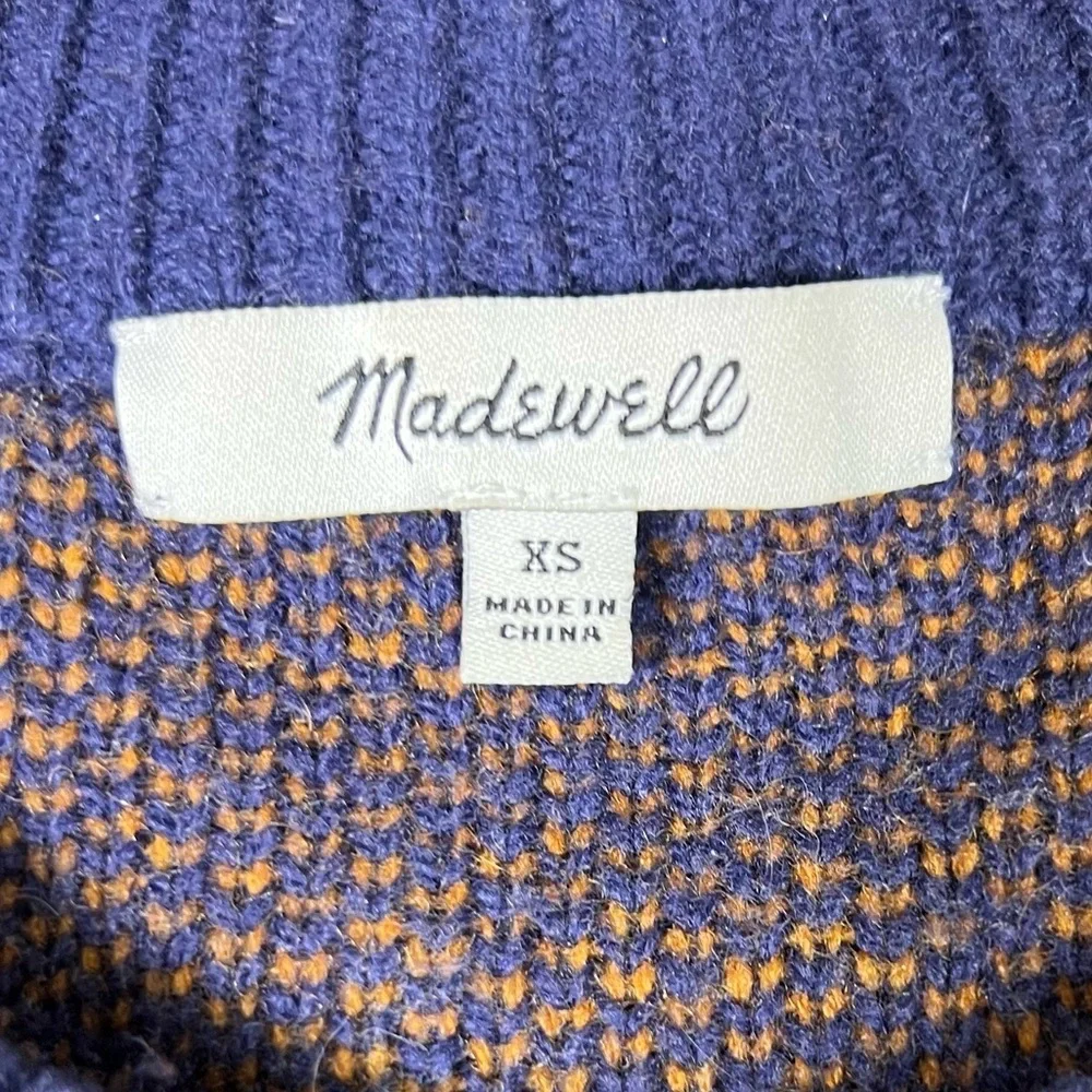 Madewell Sweater Womens XS Mullen Pullover Plaid Wool Preppy Cozy Academia